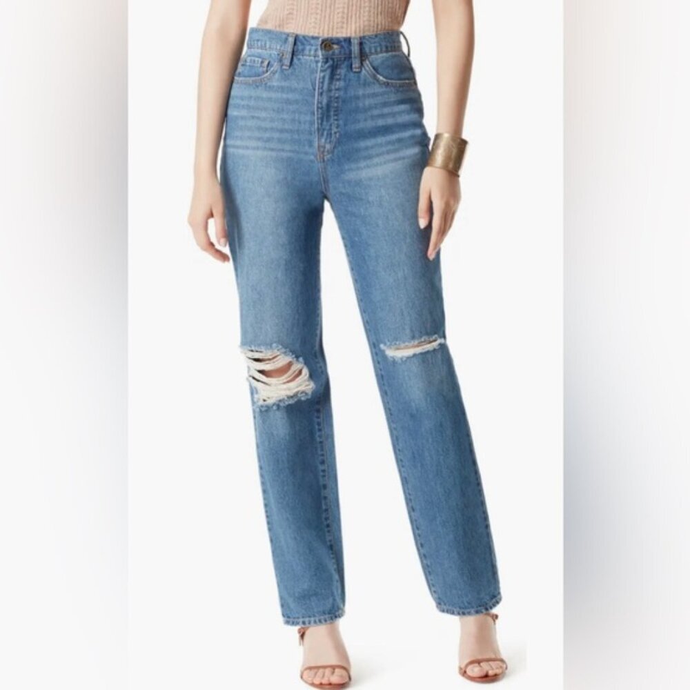 NWT SAM EDELMAN YARO High Rise Ripped 90’s Pinched Waist Skyline Jeans Sz 31‎